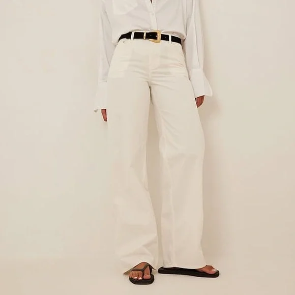 Straight leg Trousers size EU 44 Off White - Picture 1 of 9